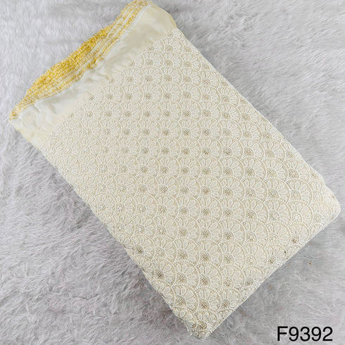 Dyeable Thread Sequins Embroidered Shimmer Tissue Fabric-F4392